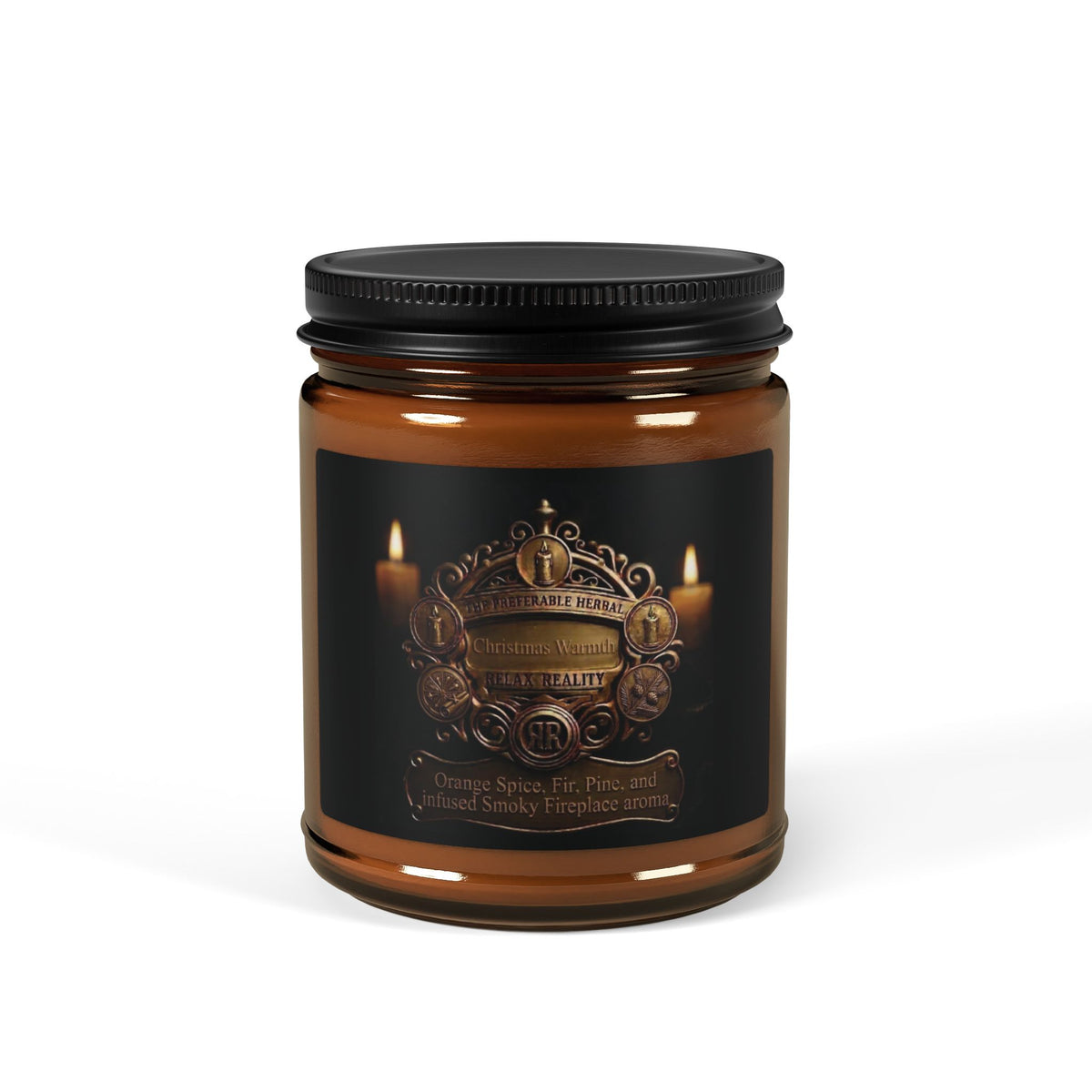 Relax Reality Candle 'Christmas Warmth' — Amber Glass Jar