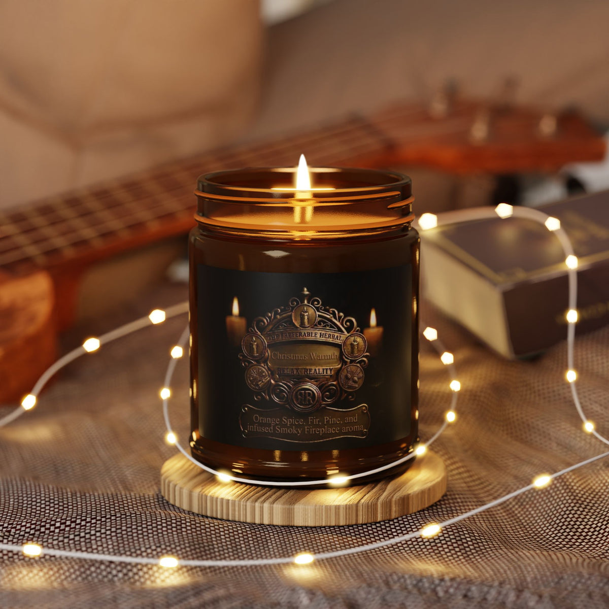Relax Reality Candle 'Christmas Warmth' — Amber Glass Jar